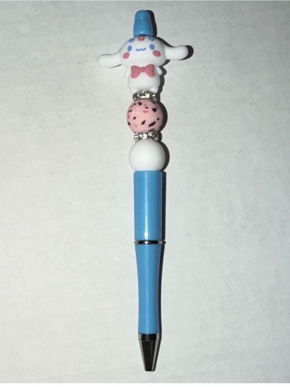 Cute “CINNAMOROLL”Character Ballpoint Pen with Pink Accent Bead
